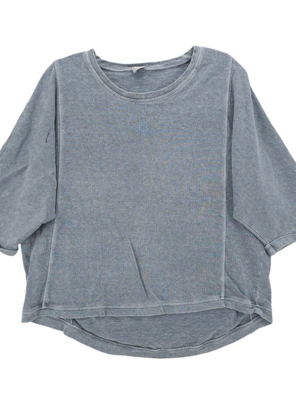 POETRY Gray Tee Top Hemp Cotton Size US 10 - FLAW!